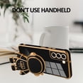 thumbnail image 5 of Compatible with Samsung Galaxy S22 Case Astronaut Plating Electroplate Luxury Elegant Case Camera Protector Kickstand Shockproof Protective Corner Back Cover Galaxy S22 Case -Black, 5 of 5