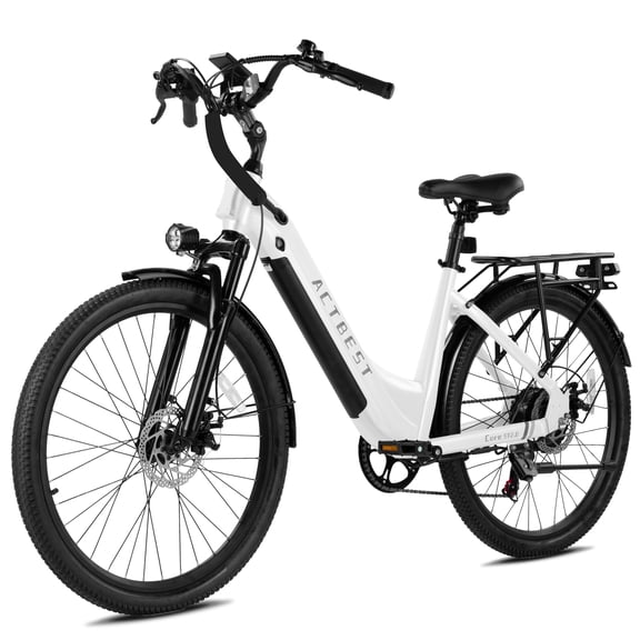 Actbest 26" Electric Bike for Woman, Peak 1200W, 500Wh Removable Battery, 3 Riding Modes, 48V 10.4Ah, Front Suspension, 7-Speed, Cruise Ebike for Adults, Electric Bicycles