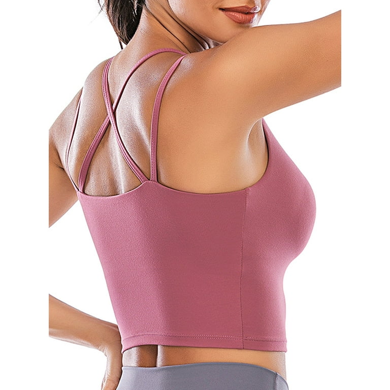 Harence Womens 3 Pack Strappy Sports Bra Medium Impact Bralette Wireless  Yoga Workout Bras 