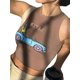 thumbnail image 4 of Lucakuins Mujeres Casual Crop Tops, Cartoon Car Letter Impreso Slim Fit Sin Mangas Chaleco Acanalado, 4 of 5