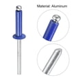 thumbnail image 4 of Unique Bargains Rivets Plats Ronds en Aluminium 4mm x 16mm, Bleu, Lot de 100, 4 of 5