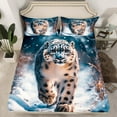 thumbnail image 2 of Manfei Safari Snow Leopard Queen Sheet Sets,Jungle Animal Flat Sheet,Wild Cheetah Queen Fitted Sheet For Boys Kids,Luxury Bedroom Decor,4pcs, 2 of 7