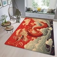 thumbnail image 2 of Chinese Japanese Red Dragon Area Rug Rectangle Area Rug, Soft Rug for Entryway & Hallway, Durable, Kid & Pet Friendly, Boho Chic Accent Rug, Colorfast Print, Long‑lasting, 2 of 6