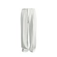 thumbnail image 5 of Men's Business Casual Loose Solid Color Drape Straight Dress Pants, Comfortable Trousers for Office and Smart Events,White,32, 5 of 8