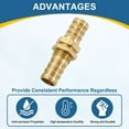 thumbnail image 4 of Uxcell Hose Barb Fitting, Hex Straight Pipe Fitting Brass Tone 1/2" x 2" x 11/16", 4 of 6