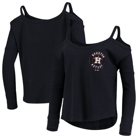 - Houston Astros Majestic Threads Women's Thermal Cold Shoulder Long Sleeve T-Shirt - Navy