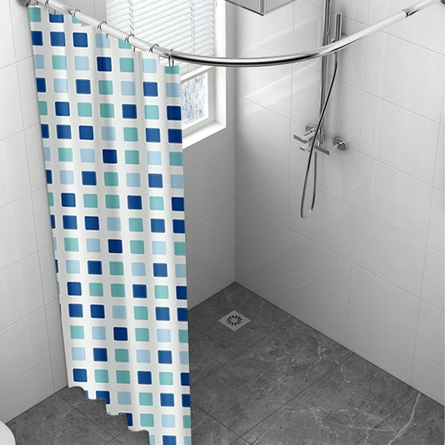 Cortina de ducha moderna, cortina de ducha de invierno, juego de cortina de ducha de 71x71 pulgadas, larga, impermeable, translúcida, para baños pequeños, decoración de baño, resistente al