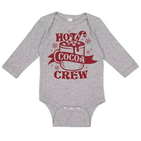 

TeesAndTankYou Hot Cocoa Crew Long Sleeve Baby Onesie Infant One Piece Bodysuit 18 Months Heather Grey
