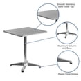 thumbnail image 3 of Bowery Hill Aluminum 23.5" Square Bistro Stainless Steel Table Gray, 3 of 5