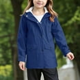 thumbnail image 2 of SUXIAN Girls Winter Jacket All Weather Lined Raincoat Windbreaker Hooded for Outdoor Hiking Camping Thermal Navy 11-12 Years, 2 of 8