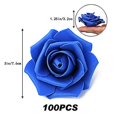 thumbnail image 2 of Fleurs Artificielles Têtes de Roses, Fausses Fleurs Réalistes Bleues Fausses Fleurs Roses (Bleu royal), 2 of 4