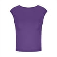thumbnail image 6 of Fesfesfes Tee Women's Fashion Comfort Color Round Neck Sexy Backless Versatile Tops Short Sleeve Tops 4(S), 6 of 6