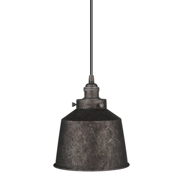 Instant Pendant Recessed Light Conversion Kit Rustic Iron Metal Dome