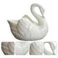 thumbnail image 2 of Tineasur White Ceramic Swan Planter Pots Indoor Outdoor Elegant Decor 1Set, 2 of 5