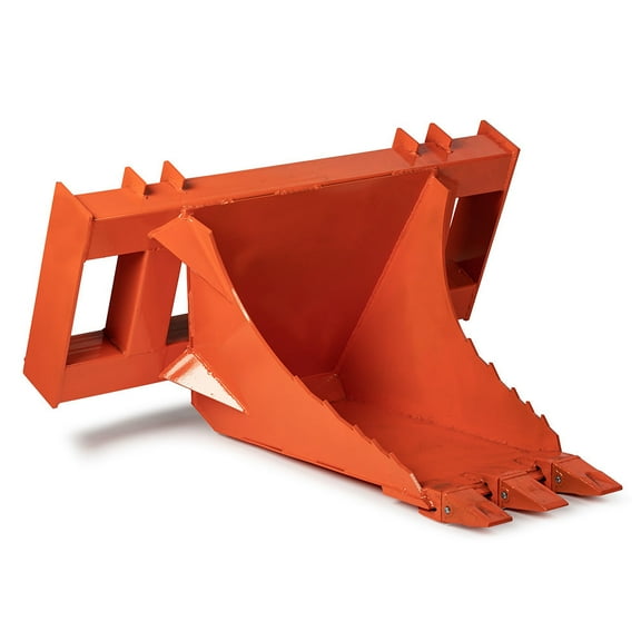 Titan Attachments USA Made Orange Extreme HD Stump Bucket Tree Spade Scoop Digger, Skid Steer Quick Tach Mounting Style