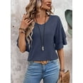 thumbnail image 2 of QINCAO Womens Tops Ruffle Sleeve V Neck Casual Tunic Shirts S-XXL, 2 of 5