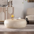thumbnail image 6 of Noble House Zerra Mid-Century Round MgO Coffee Table, Vintage Faux Stone Centre Table, Living Room, Amber, 6 of 9