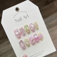 thumbnail image 1 of 10Pcs Blue Handmade acrylic Nails Set Press on Professional Full Cover Nail Tips Manicure Angel Rose Design Wearable False Nails FGS, 1 of 7
