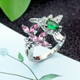thumbnail image 6 of Soumake Elegant Cubic Zirconia Flower Bird Open Ring Women Party Wedding Jewelry Gift, 6 of 7