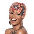 thumbnail image 2 of PINQI Female Stretch Headwrap Women Ethnic Boho Floral Hair Cover Wrap Turban Headwear Turban Cap For Women Cancer Head Hat Cap, 2 of 4