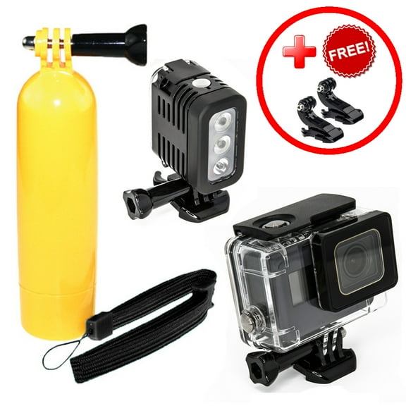 GoPro HERO5 HERO6 Underwater Action Bundle with Housing, LED Light & Floaty   2 FREE J HOOKS
