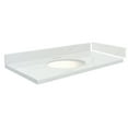 thumbnail image 1 of Transolid VT61.25x22-1OU-6F-A-W-4 61.25 in. D Quartz Vanity Top with 4 in. Centerset and Oval Undermount Sink, Calacatta, 1 of 7