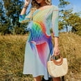 thumbnail image 4 of Koi Fish Colorful Womens Summer Dress Tie Back A Line Flare Dress, 4 of 9