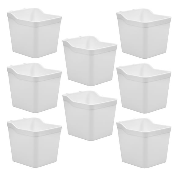 GOOHOCHY Pegboard Bins White 8Pcs Peg Board Bin Set