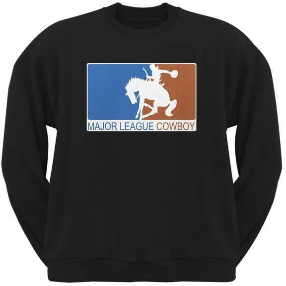 Major League Cowboy Black Adult Crew Neck Sweatshirt - 2X-Large