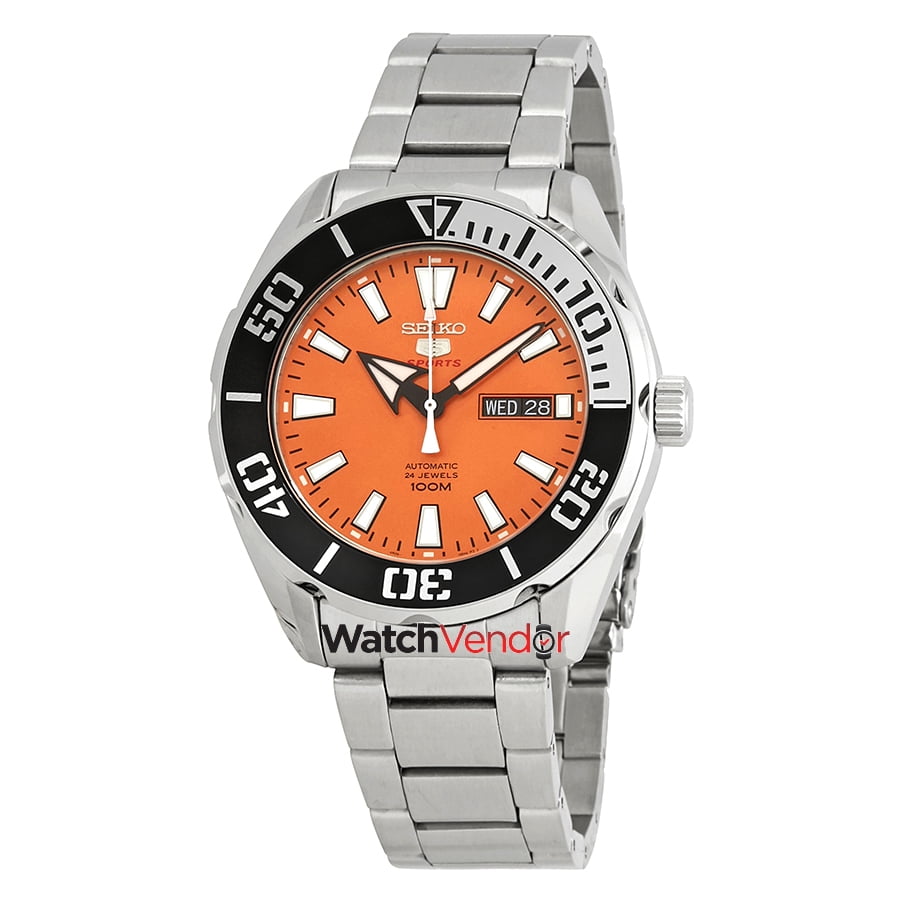 Seiko 5 Sports Automatic Orange Dial Men s Watch SRPC55 Walmart