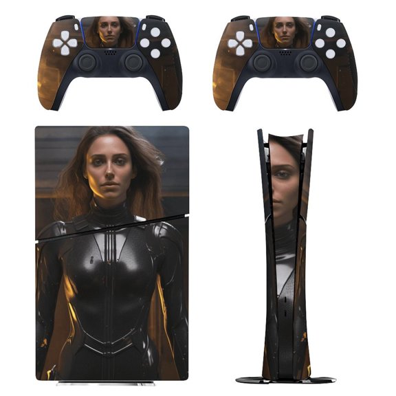 Skin Sticker for PS5 Slim Standard Disc Digital Edition Console and Controllers Decals for Playstation 5 (Agent,PS5 Slim)
