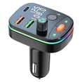 thumbnail image 2 of Transmisor FM para coche compatible con llamadas manos libres 3 puertos de carga Transmisor FM Bluetooth reproductor MP3 para coche, 2 of 10