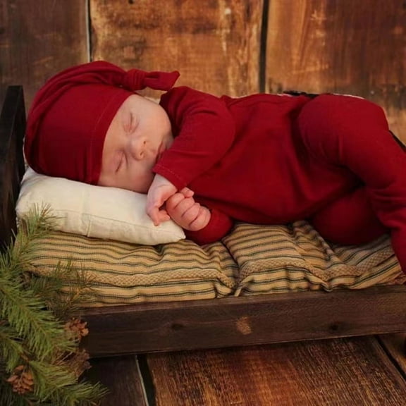 Newborn Boys Girls Baby Photo Shoot Props Outfits Crochet Clothes Long Tail Hat Pants Photography Props