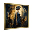 thumbnail image 2 of Designart "Elegance of Woman in Gold and Sapphire III" Fashion Framed Wall Art Decor - Glam Black Woman Living Room Framed Canvas Art, 2 of 6