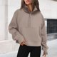 thumbnail image 3 of Sudadera Ropa de otoño con cuello alto y media cremallera para mujer, traje diario de color sólido (gris claro L) Ygjytge Gris claro T L para Mujer, 3 of 6