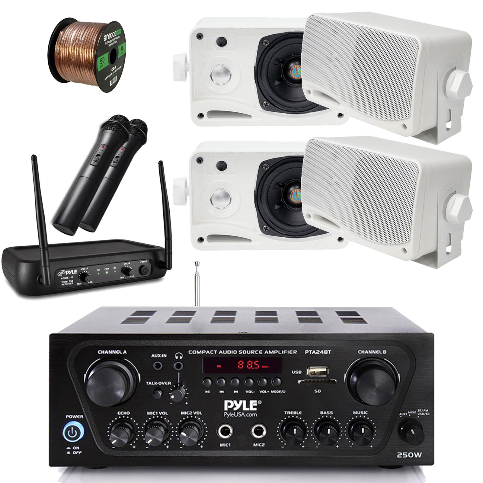 wireless stereo receiver and speakers