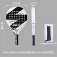 thumbnail image 2 of Pala de Pádel KUEIY Blanca de Fibra de Carbono con Funda y Accesorios para Jugadores Principiantes e, 2 of 7