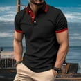 thumbnail image 2 of Mens Polo Shirts Short Sleeve Quarter Zip Print Casual Vintage Classic Golf Shirt Athletic Fit Summer Outdoor Casual Golf Shirts,Black,M, 2 of 6