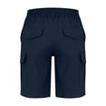 thumbnail image 4 of AINIYS Kids Outdoor Hiking Cargo Shorts Multi Pocket with Drawstring Closure for Camping Trips and Nature Exploration Navy 9-10 Years, 4 of 7