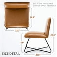 thumbnail image 4 of Dycanpo Modern Accent Chair Set of 2, 5 Positions Recline Waterproof Living Room Chairs, 17″H, Whiskey Brown, 4 of 8