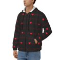 thumbnail image 3 of Goofa Cardiogram and Heart Pattern Mens Full-zip Hoodie, Zip-up Pullover Hooded Sweatshirt, Kangaroo Pocket Hoodie Ideal for Daily Wear, Travel, and Home-X-Large, 3 of 5