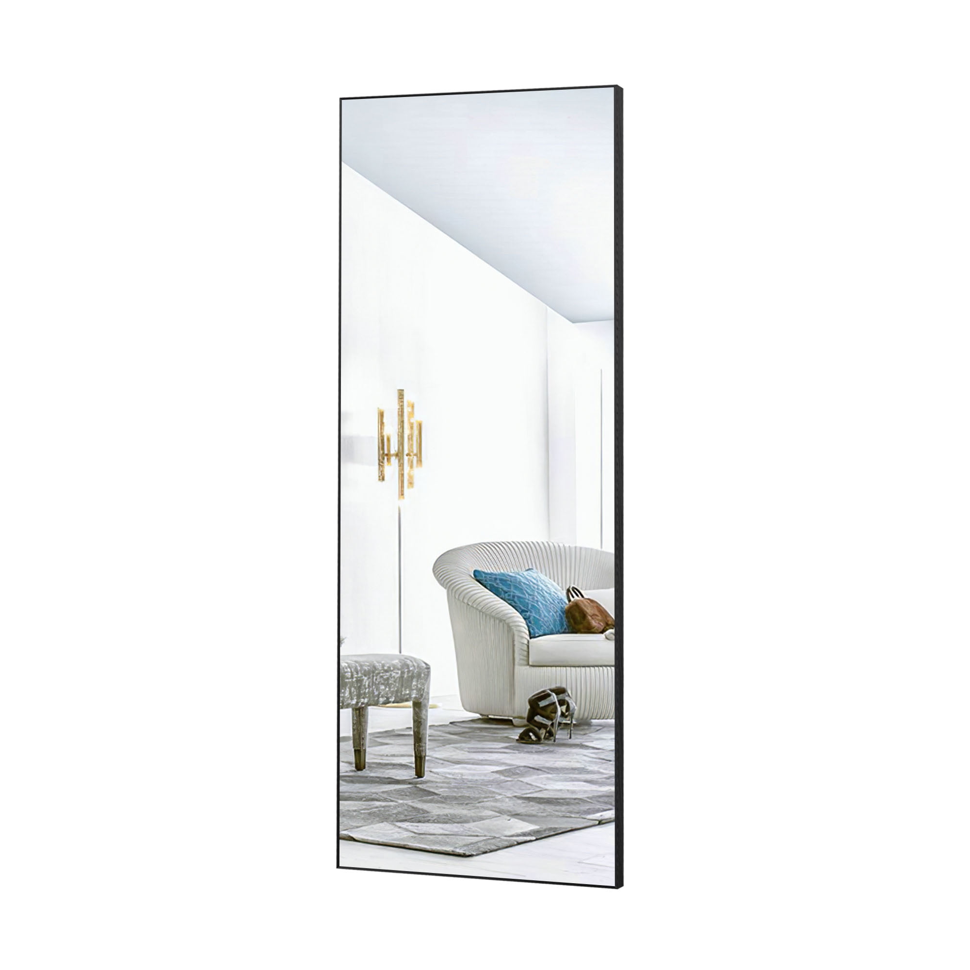 24 in x 71 in Black Modern Full Length Mirror