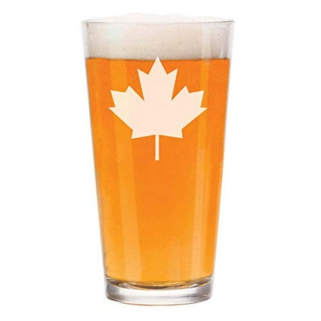 

16 oz Beer Pint Glass Maple Leaf Canada