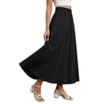 thumbnail image 2 of Gfyviroh Womens Long Skirt with Pockets High Waist Button Detail Elegant Skirt Plus Size Flowy Flare A-Line Casual Skirt, 2 of 8
