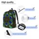 thumbnail image 3 of Disketp Peacock Feathers print Canvas Backpack Lightweight Travel Daypack Student Rucksack Laptop Backpack-Medium, 3 of 5