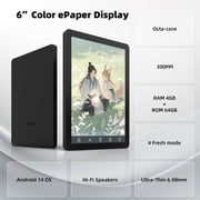 Bigme B6 6-Inch Color E-Paper Tablet Android 14 Reader with 4GB+64GB Storage Black