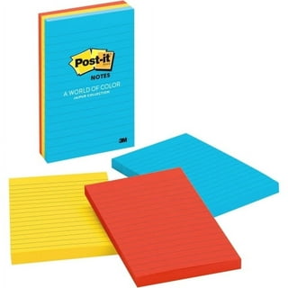Post-it Super Sticky Notes, 5x8 in, 2 Pads, 2x the Sticking Power, Energy  Boost Collection, Bright Colors, Recyclable (5845-SS)