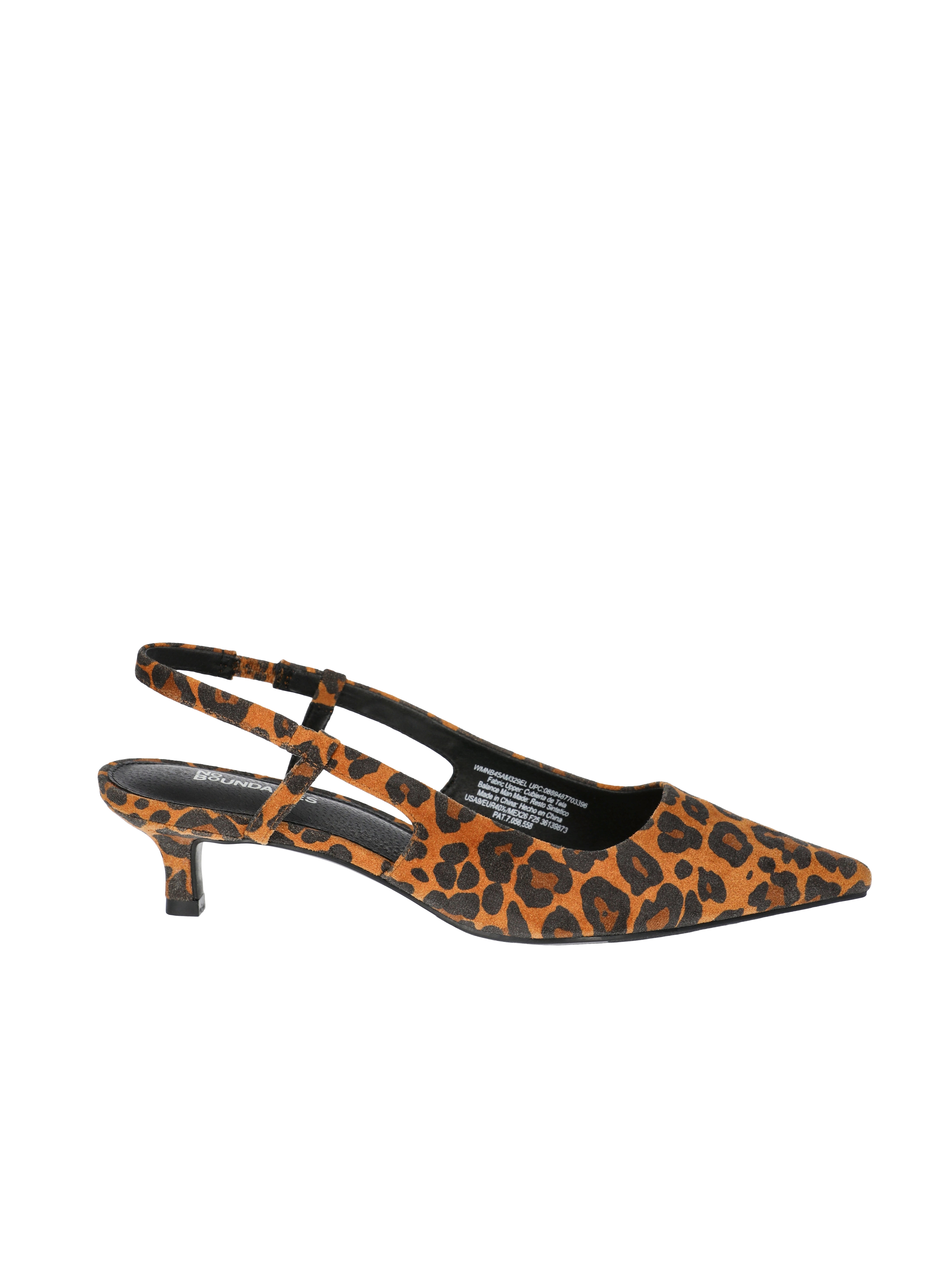 No Boundaries Faux Leather Slingback Kitten Heels, Women's