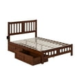 thumbnail image 3 of AFI Tahoe Wood Full Platform Bed with Footboard and 2 Drawers in Walnut, 3 of 6