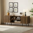 thumbnail image 3 of Smart FENDEE Mid Century TV Stands with Storage Entertainment Center for 60" TV,Living Room,Walnut, 3 of 9